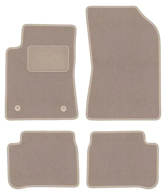 Image de Tapis de sol en moquette pour Citroen C3 III 2017- (à hayon) – jeu 4 pièces, beiges, sur mesure – Wielganizator LUX