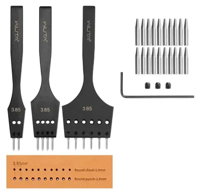 Lederwerkzeug-Set mit austauschbaren Stanzahlen, 3,85 mm (2+4+6)