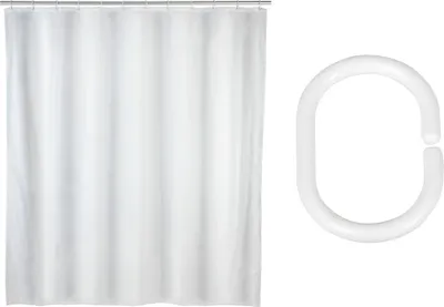 Produktbild von Schöner Wohnen Polyester Duschvorhang Nes Weiß Duschen Sichtschutz Badezimmer