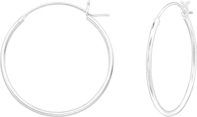 Produktbild von 925 Sterling Silber Creolen Ohrringe Stärke 1,2mm mit französischem Verschluss 10-25mm Größe - 25 mm