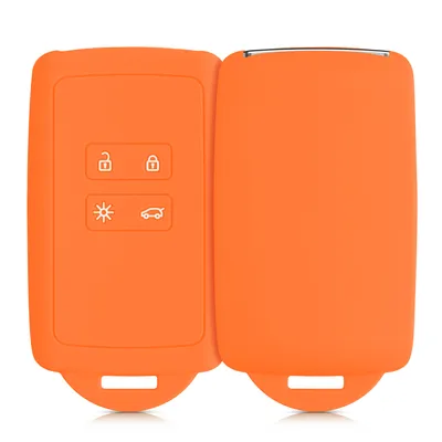 Produktbild von kwmobile Autoschlüssel Hülle kompatibel mit Renault 4-Tasten Smartkey Autoschlüssel (nur Keyless Go) - Silikon Schutzhülle Schlüsselhülle Cover in
