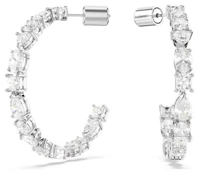 Produktbild von Swarovski Uni Mesmera Creolen Weiß Rhodiniert 5672834