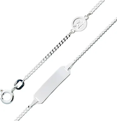 Produktbild von Gravur Kinder ID Armband Sterling Silber 925 Engelsanhänger  14