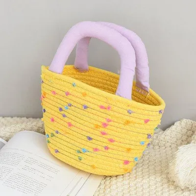 Produktbild von Handgefertigte Damen-Tas | Handgefertigte katoenen schultertas | Farbenfrohe, handgefertigte, katoenen schultertas | Gelbe katoenen Tas