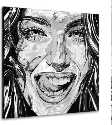 Produktbild von Leinwandbild Wandbild erotisch Pop Art Frau: 150x150x4cm
