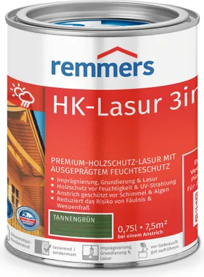 Produktbild von Remmers HK-Lasur 3in1 tannengrün (RC-960) 0,75 l, Holzlasur aussen