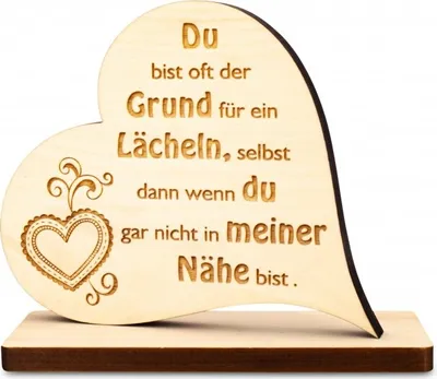 Produktbild von Zirbenherz auf Sockel Du bist oft der Grund
