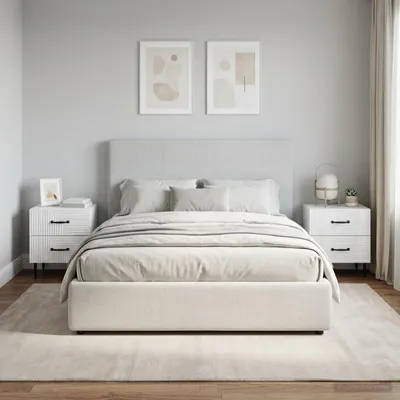 Immagine prodotto di Maison Exclusive - Comodini, set di 2 pezzi, bianco lucido, 43 x 34,5 x 47,5 cm
