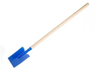 Image de Bêche droite bleue avec manche métal/bois 80cm outil
