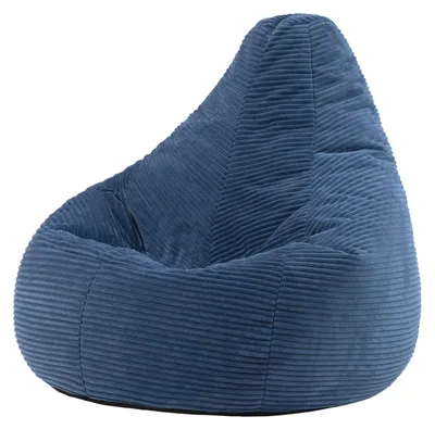 Image de icon Pouf Bean Bag Dalton, Bleu Denim, Cord, Grand, Pouf Pour Le Salon, Chambre, Pouf-Fauteuil Pour Adultes - Fabriqué en Allemagne