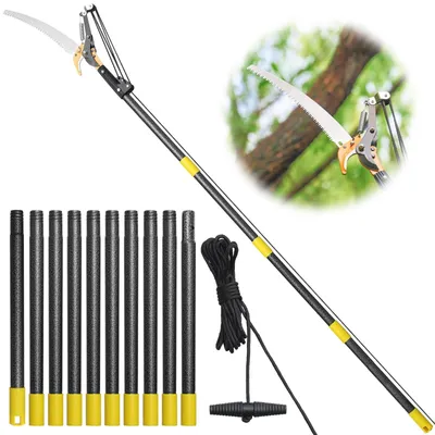 Immagine prodotto di Troncatrice telescopica per rami - 2-in-1: tagliare rami e potare alberi - Manico estensibile - Lama in acciaio affilata - Ideale per potare rami alti - Perfetta per alberi - Tagliarami