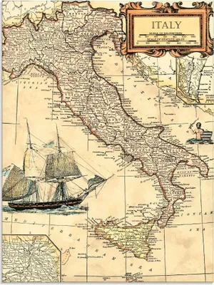 Produktbild von ARTland Glasbild Italienkarte Größe: 45x60 cm