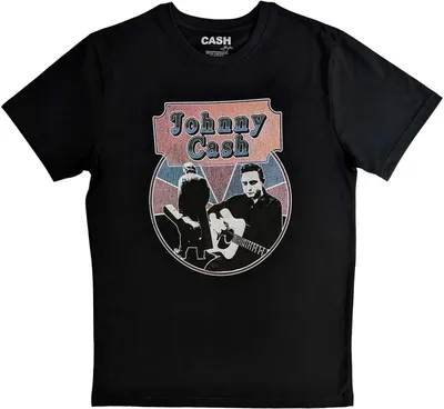 Produktbild von Johnny Cash - "Walking Guitar & Front On" T-Shirt für Herren/Damen Uni RO5931 (XL) (Schwarz)