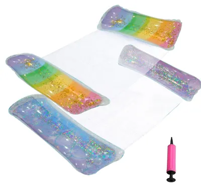 Immagine prodotto di Omgoods - 2 amache galleggianti gonfiabili - 4 in 1, per adulti e bambini