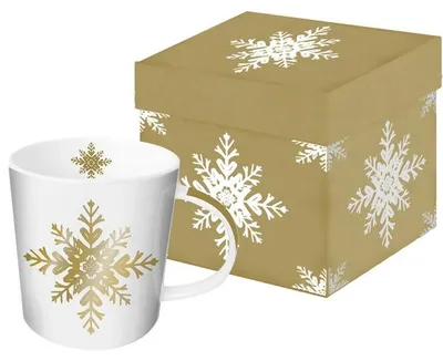 Produktbild von Paperproducts Design Henkelbecher aus Magnesiumporzellan, 0,35 l, Design Ice, spülmaschinen- und mikrowellengeeignet, in Geschenkbox