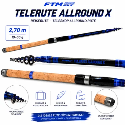 Produktbild von Reiserute Teleskop Allround Rute Angelrute 2,70 m - 10-30 g