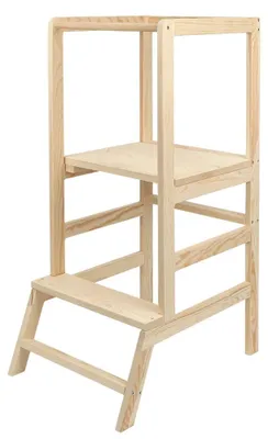 Immagine prodotto di Torre educativa Montessori - Aiuto da cucina regolabile in altezza per bambini - Legno di faggio - Stabile e sicuro - Adatto dai 1 anno - Disponibile in vari colori
