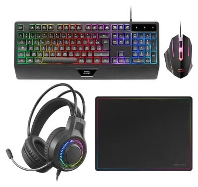Produktbild von Mars Gaming MCP124PRO, Kabelgebunden, USB, Membran Key Switch, QWERTY, RGB-LED, Schwarz