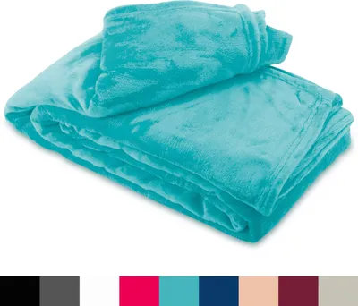 Produktbild von Fleece Kuscheldecke 150x200 cm Flauschiges Polyester Petrol Kuschelig Warm Tagesdecke