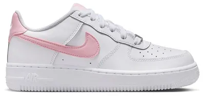 Image de Nike Air Force 1 Low, blanc avec détails rose clair (taille enfant/adolescente) - Pointure européenne 35,5