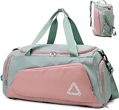 Produktbild von Sporttasche Damen 45L Reisetasche mit Schuhfach, Nassfach, wasserdicht, Weekender, Travel, Gym, Duffle Bag mit Rucksack, Schwimmtasche, Trainingstasche