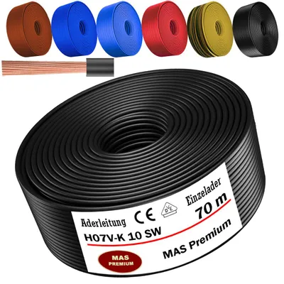 Zdjęcie produktu dla 70 m elastyczny kabel jednożyłowy H07 V-K SW 1x10 mm² czarny