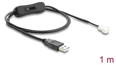 Produktbild von DELOCK Lüfterkabel USB-A 2.0 St > 3Pin Lüfteranschl.-St 1m