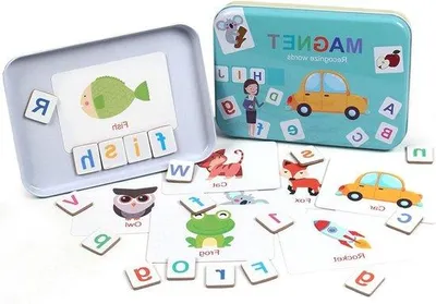 Zdjęcie produktu dla Zestaw magnesów na lodówkę z alfabetem i kartami z puzzlami