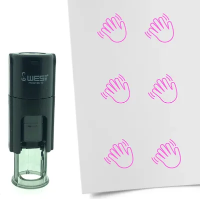 Produktbild von CombiCraft Selbstfärbender Stempel 'Winken' in der Farbe Pink, Ø10mm