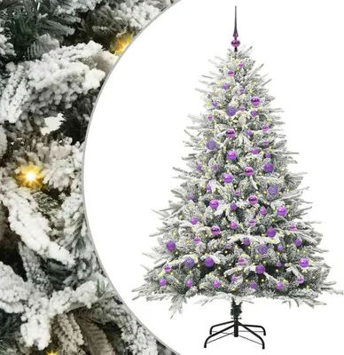 Obrázok produktu pre vidaXL Umelý predsvietený vianočný stromček s loptou zelený