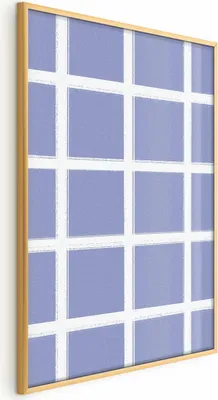 Produktbild von Posterpapier Poster - White Lines - a grid with large gaps on a blue background 29.7x42 cm Muster f-A-10208-ao-a