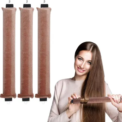 Produktbild von 3 hitzefreie Lockenwickler für Locken über Nacht mit Haken, große Locken für welliges Styling ohne Hitze, für langes und mittellanges Haar