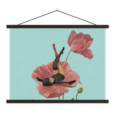 Produktbild von MuchoWow® Textilposter Träume - Vintage - Frauen 150x113 cm mit schwarzem Rahmen - Wohnzimmer