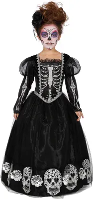 Zdjęcie produktu dla Sukienka Princess of the Dark Halloween Czaszka Szkielet, rozmiar: 128