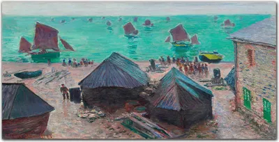 Produktbild von Coloray Bild aus Acryl 120 cm x 60 cm - Wanddekoration Küche Acrylblock mit Bild Dekoration Wohnzimmer Gehärtetes Acryl - Boote Meer Monet
