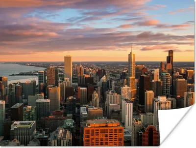 Produktbild von MuchoWow® Poster Skyline - Stadt - Wolken - Amerika 160x120 cm - Foto Plakat