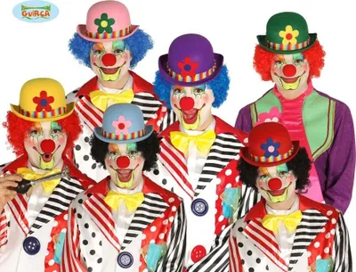 Produktbild von lustiger Clown Hut in verschiedene Farben f. Erwachsene