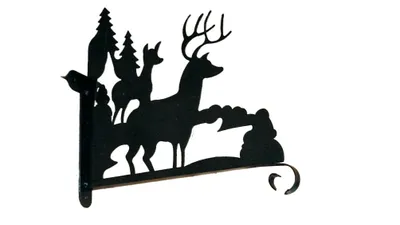 Produktbild von Ampelhalter für den Garten, schwarz, mit Rehe-Motiv, aus pulverbeschichtetem Stahlblech