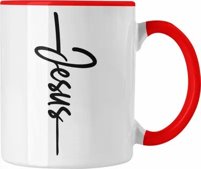 Produktbild von Trendation - Jesus Christus Tasse Bibel Geschenk Kreuz Glauben Kirche Christliche Geschenkidee (Rot)