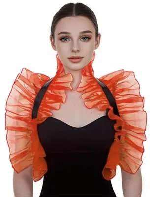 Productafbeelding van Gothische schouderomslag met ruches, geschikt voor cosplay en feesten
