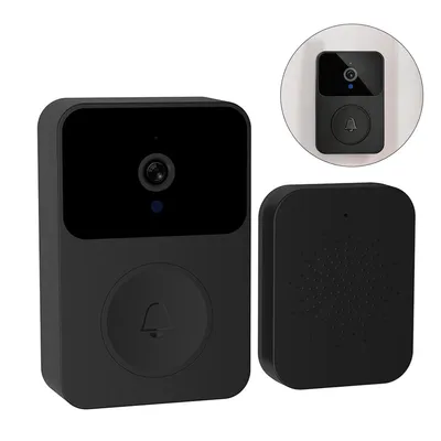 Produktbild von Smart Video Doorbell mit Kamera, Infrarot-Nachtsicht, Gegensprechfunktion, Cloud & App, kabellos, lange Akkulaufzeit, einfache Montage (Schwarz)