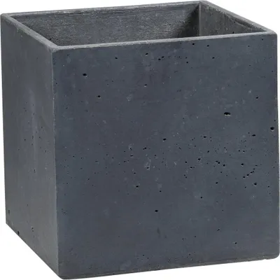 Zdjęcie produktu dla Donica Betonowa Zewnętrzna Na Dwór Z Otworami Zadora BOX S 35x35x35 grafitowy