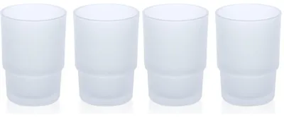 Obrázok produktu pre Sada dvoch pohárov na ústnu hygienu, matné sklo, objem 225 ml, vhodné na skladovanie a montáž na stenu