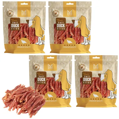 Produktbild von Mersjo Entenstreifen weich 2kg Hundesnack 92% Fleisch glutenfrei Trainingssnack Leckerli schonend luftgetrocknet fettarm für Hunde ohne Zuckerzusatz