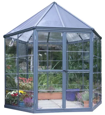 Produktbild von Palram - Canopia Aluminium Gewächshaus Oasis Grau Ø 245x267 cm