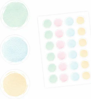 Produktbild von 24 Universaletiketten - pastell - rund 4 cm Ø - Haushaltsetiketten Sticker Aufkleber