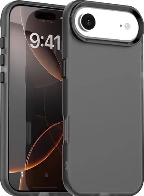Image de Coque pour iPhone Air, coque fine semi-transparente matte anti-choc Noir
