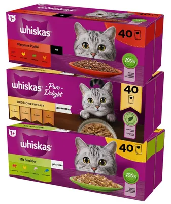 Zdjęcie produktu dla Whiskas Adult 120x85g Mokra Karma Dla Kota Mix Smaków w Galaretce i Sosie