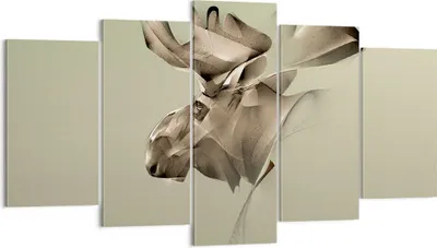 Produktbild von Bild auf Leinwand - Leinwandbild - Elch Abstraktion - 160x85cm - Wand Bild - Wanddeko - Wandbilder - Leinwanddruck - Bilder - Kunstdruck - Wanddekoration - Leinwand bilder - Wandkunst - EA160x85-3840