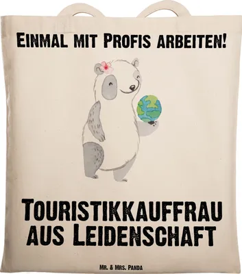 Produktbild von Mr. & Mrs. Panda dokumententasche Touristikkauffrau Leidenschaft - Transparent - Geschenk, Tasche, canvas, Shopping, Beutel, Laptoptasche, Tote Bag